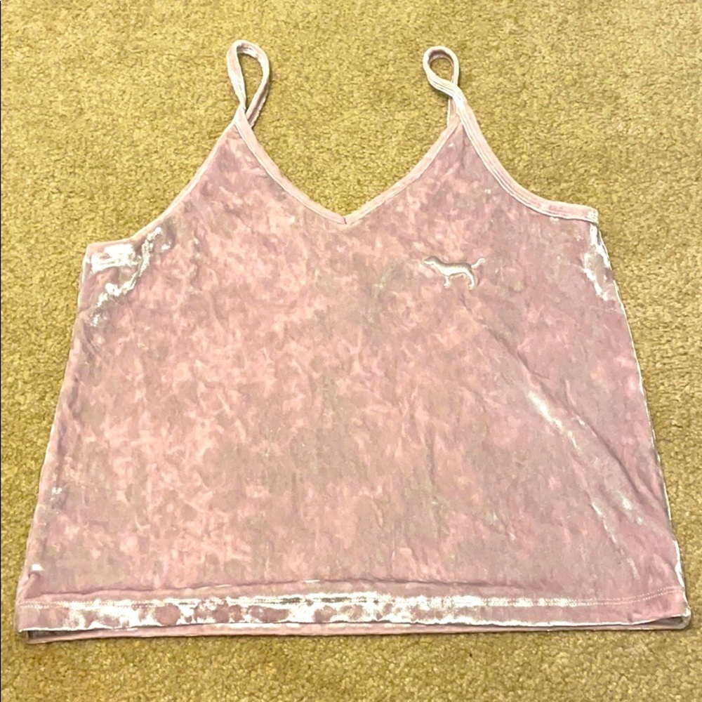 PINK velour pajama tank